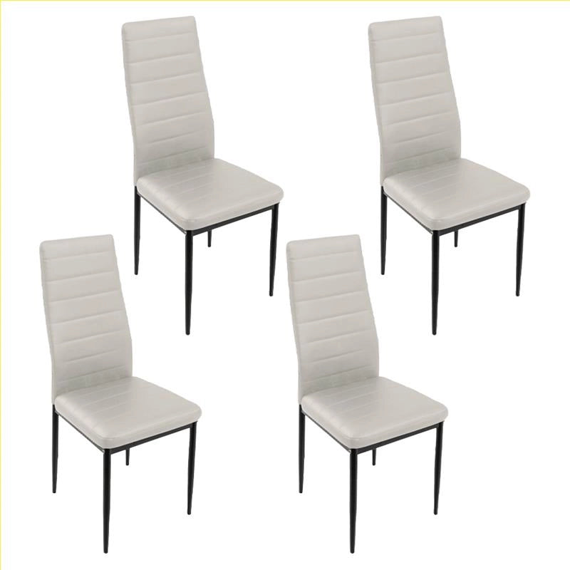 SET 4 SEDIE IMBOTTITE CON SEDUTA SIMILPELLE E GAMBE IN METALLO  DIMENSIONI 40X41X95 CM COLORE BIANCO