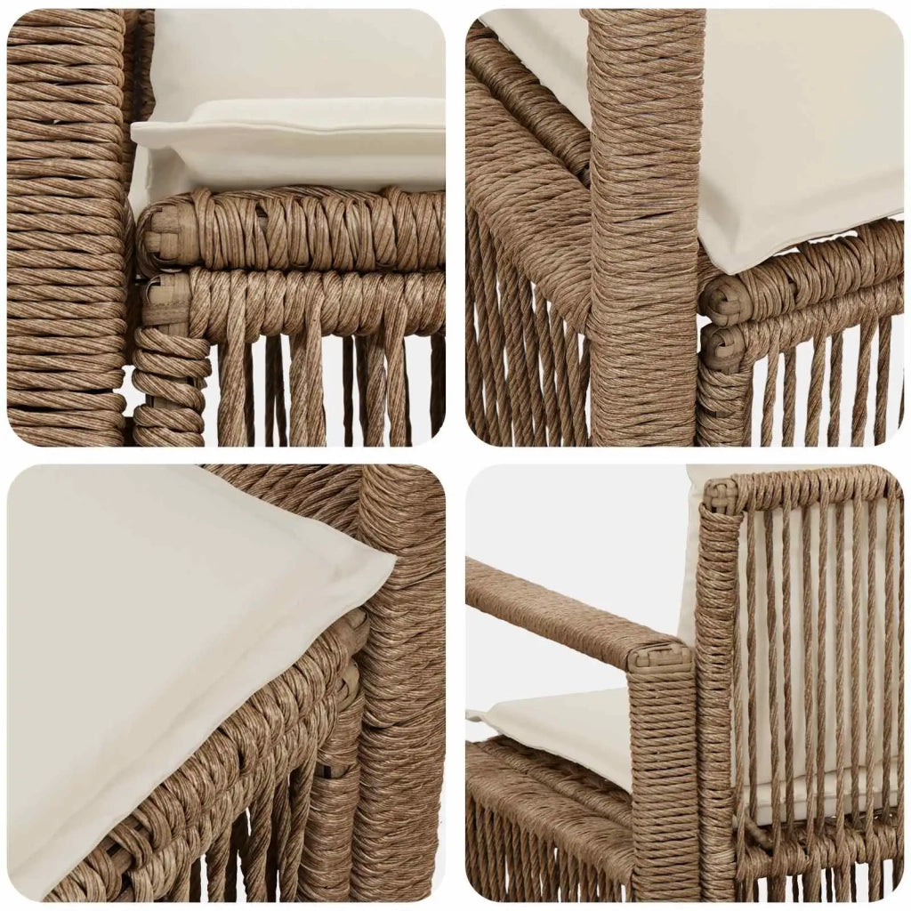 Divano da giardino 2-Numero di posti Beige polyrattan 42026706