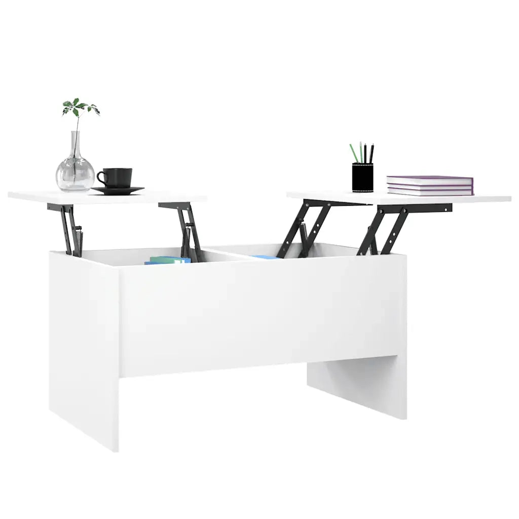 Tavolino da Salotto Bianco 80x50x42,5 cm in Legno Multistrato cod mxl 23446