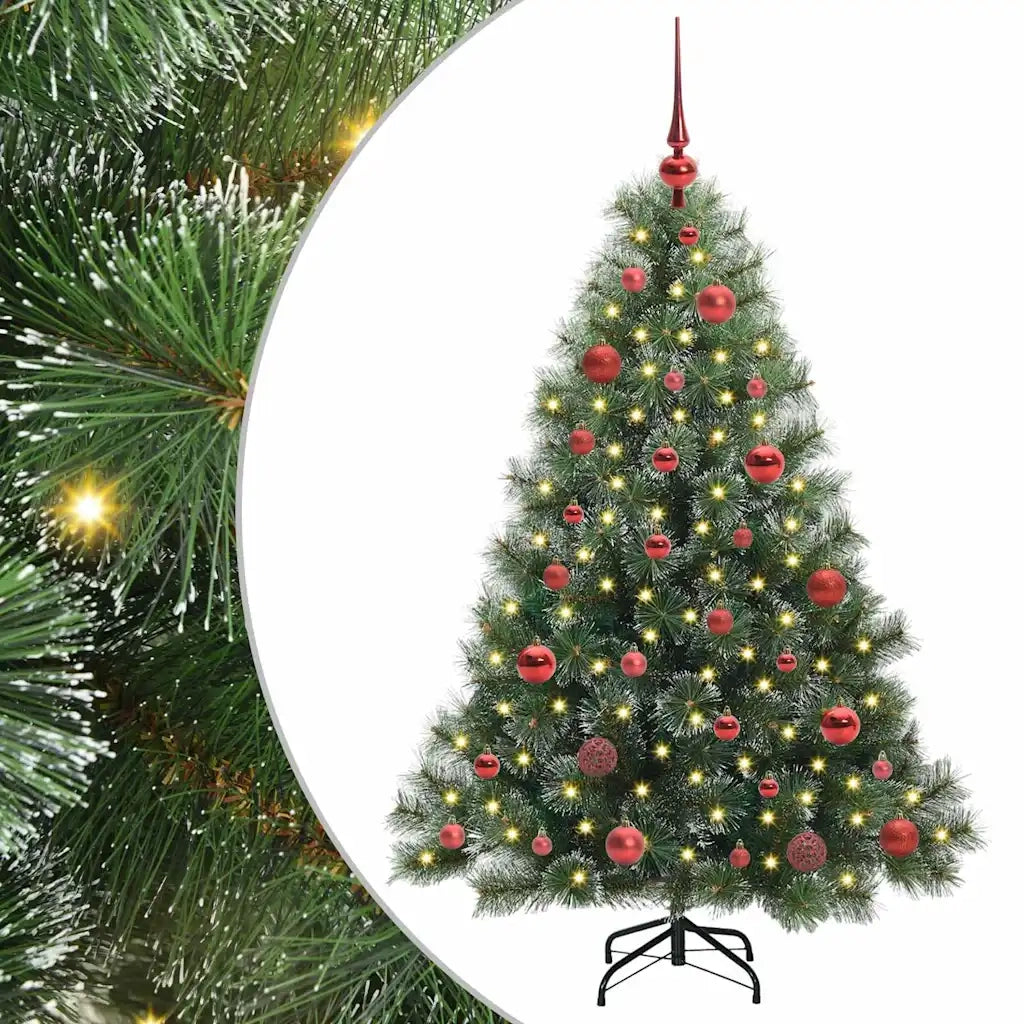 Albero di Natale | Decorazioni natalizie artificiale con 150 LED Verde 150 cm PE e PVC