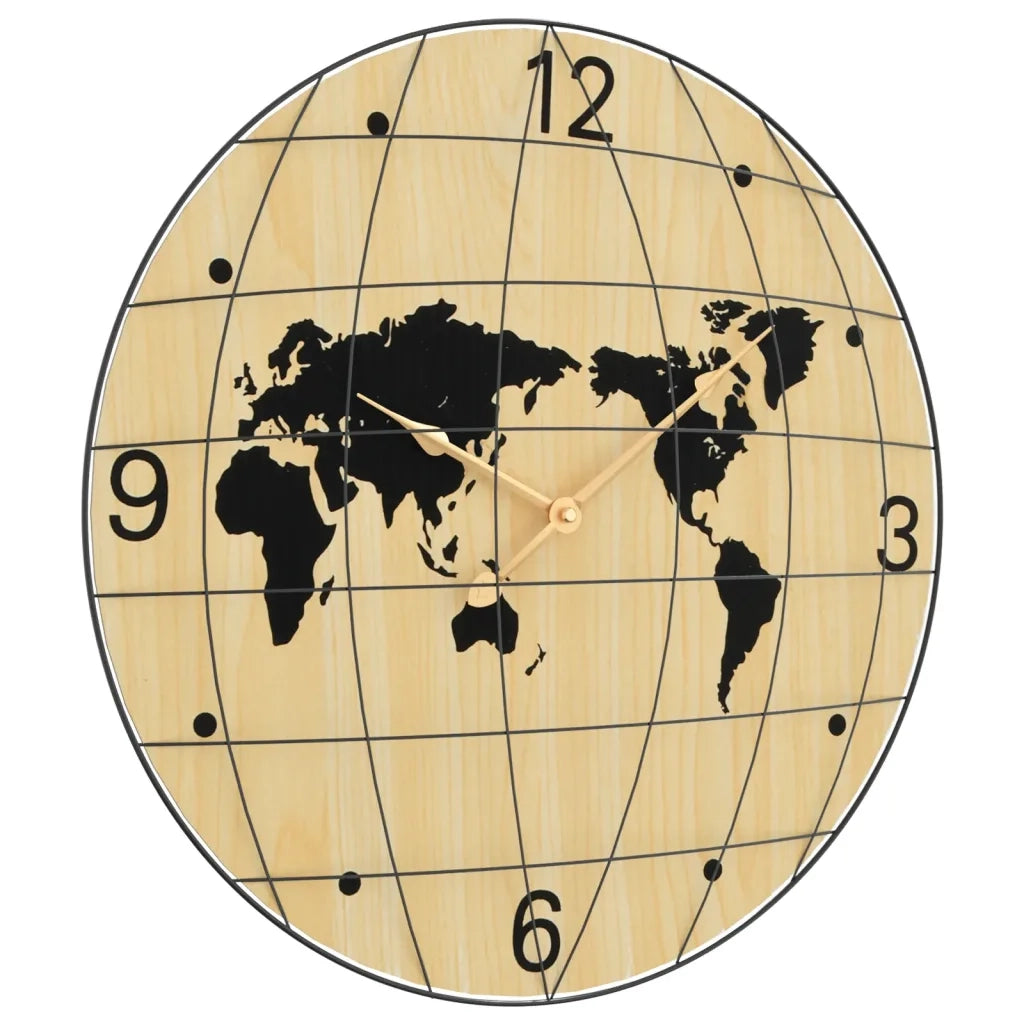 Orologio a Parete Giallo e Nero ?50 cm in Legno Multistrato CFW9345623