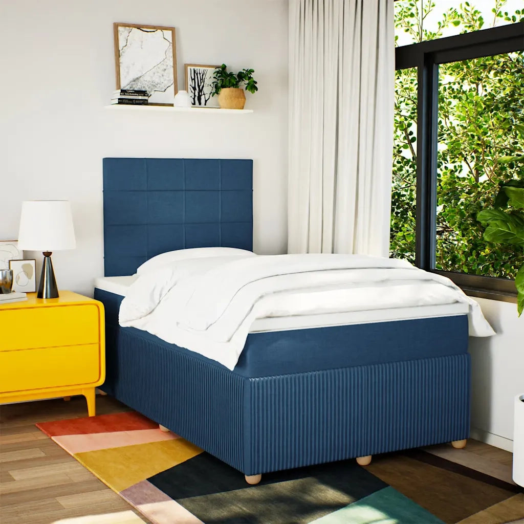 Giroletto a Molle con Materasso Blu 120x200 cm in Tessuto 3292029