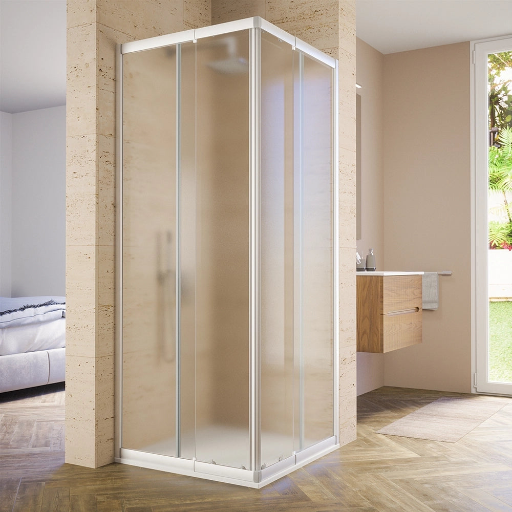 Box doccia estensibile 70-90x100-120 cm vetro 6mm stampato con profili in alluminio anodizzato|Nuuk