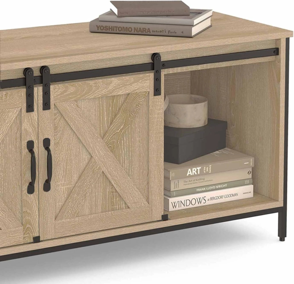 Porta TV 113 cm 2 porte scorrevoli QUEBEC design industriale