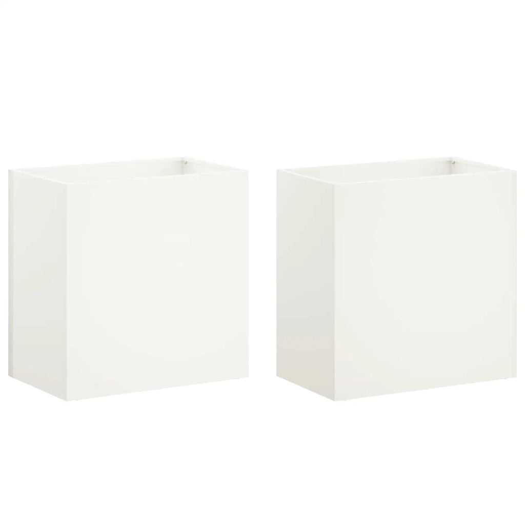 Vaso da giardino 2 pz Bianco 50 x 30 x 40 cm 8005515
