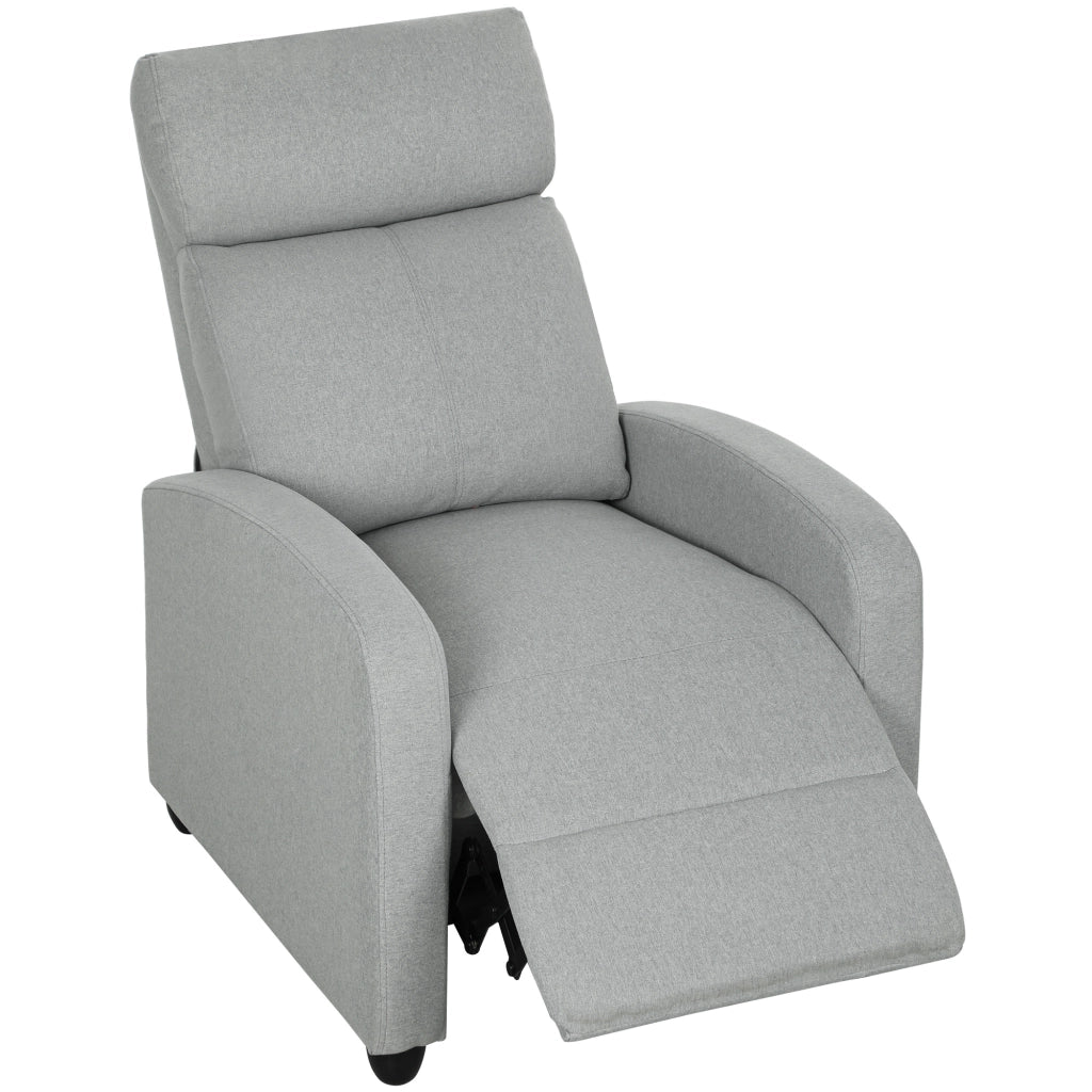 Poltrona relax reclinabile 135¡ã ¨C Xylo ¨C tessuto lino-poliestere grigio chiaro con poggiapiedi