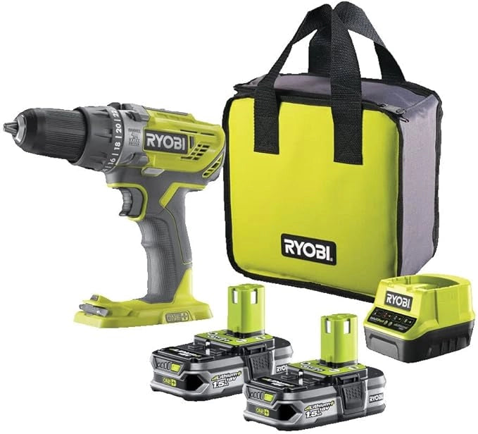 TRAPANO AVVITATORE A PERCUSSIONE A BATTERIA BRUSHLESS 'R18PD3-220S' 18V 2,0Ah - RYOBI