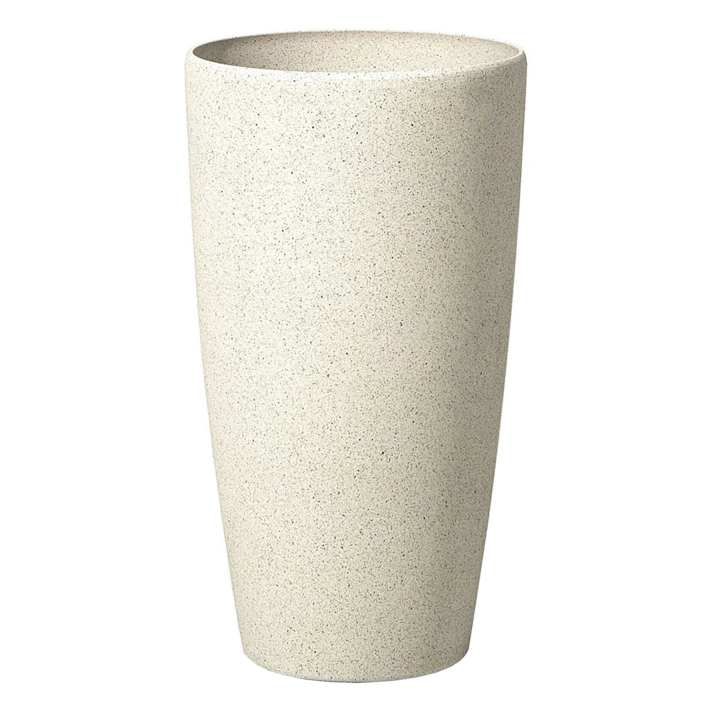Vaso per fiori Fioriera alta in pietra beige 58 x ø 31 cm Accessori per la decorazione di interni e interni moderni e minimalisti