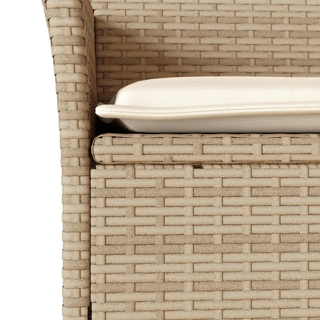 Set da Pranzo da Giardino 3 pz con Cuscini Polyrattan e Vetro 3278657