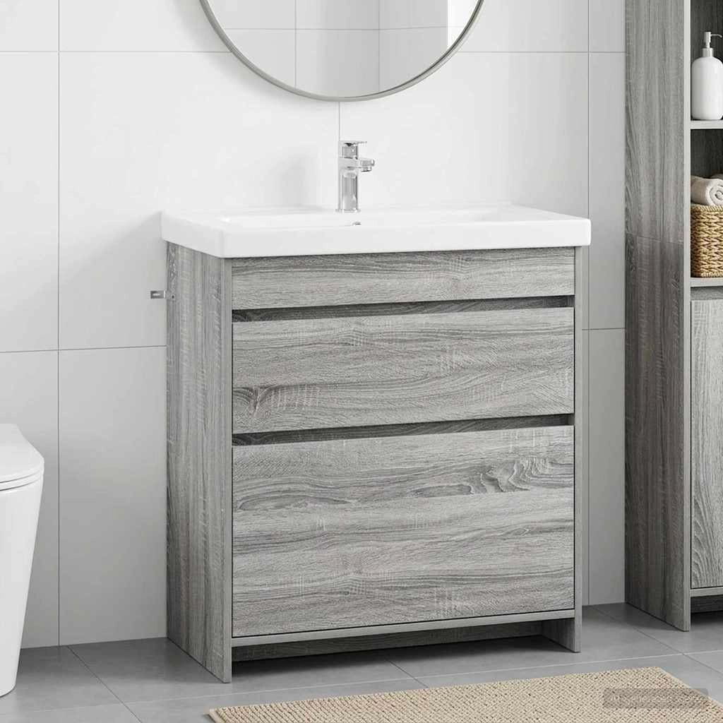Mobiletto da Bagno Sotto Lavabo Sonoma grigio 890741