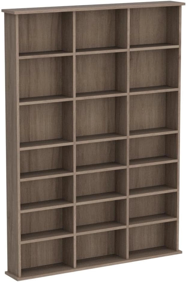 Scaffale porta cd Jukebox, Sonoma, 105.4 x 136 cm, adatto per uso da appoggio o a parete