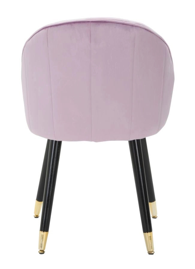 Sedia Loty Rosa 57x58x80 cm in Legno e Velluto Rosa Nero e Oro