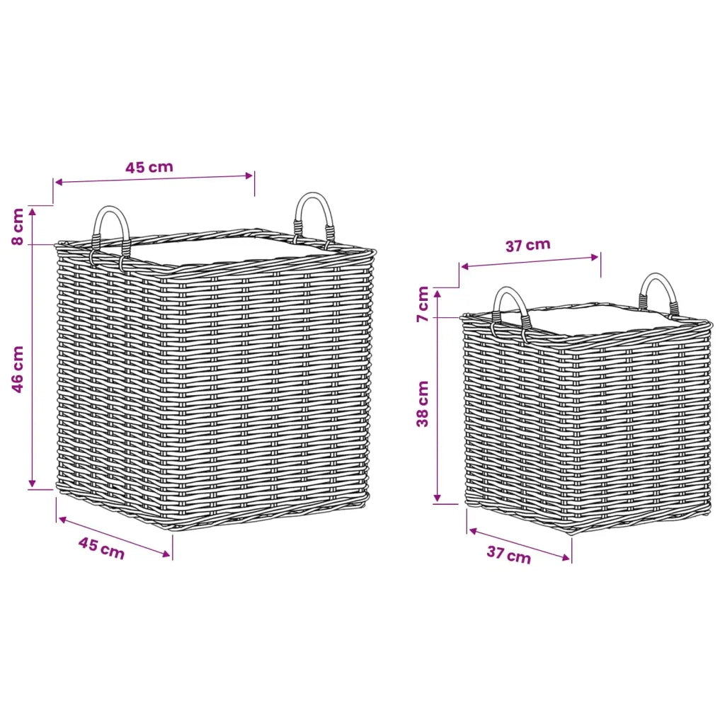 Cestino per Piante con archiviazione 2 pcs Marrone Rattan Lacak 42020970