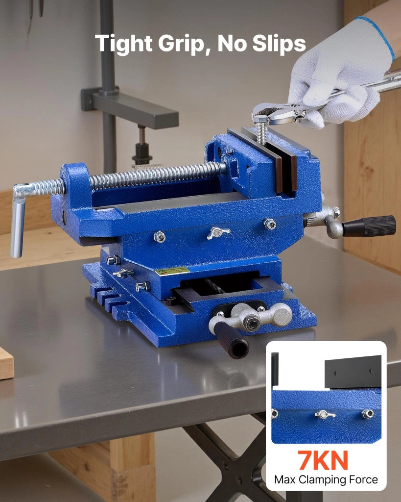Morsa da Banco a Croce Asse XY Q97-100 in Ghisa per Trapano a Colonna e Fresatrice, Larghezza Ganasce 101,6 mm