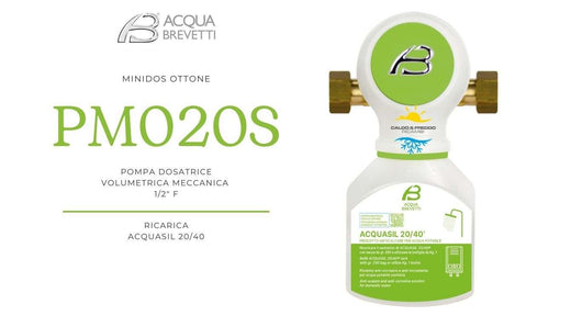 Acqua Brevetti pompa dosatrice anticalcare Minidos con attacco in Ottone da 1/2" F - PM020S
