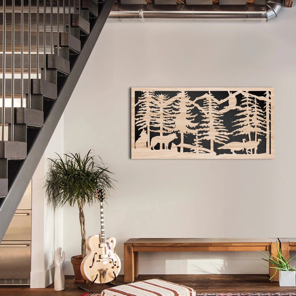 MOUNTAIN - Quadro arredo LASERCUT composito Legno e PVC Misura: 50x100 cm