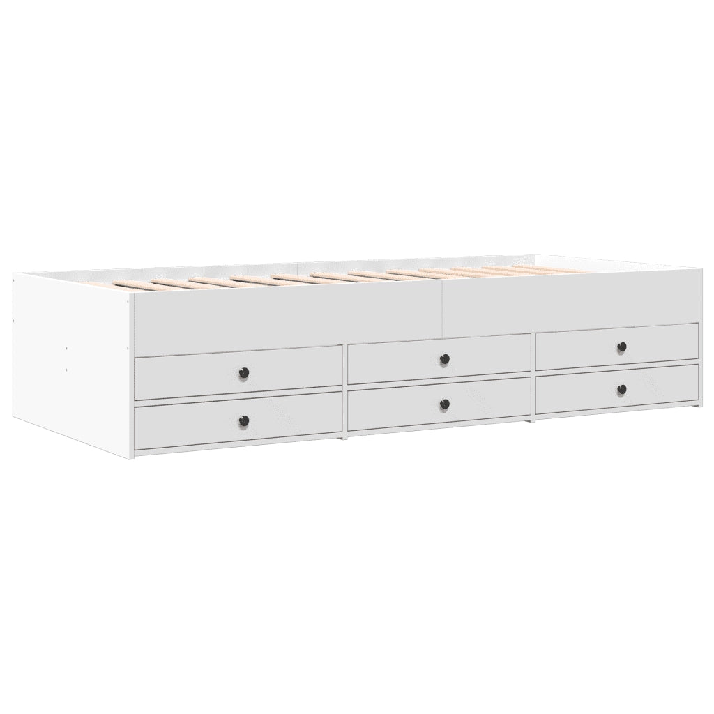 Divano Letto con Cassetti Bianco 75x190 cm in Legno Multistratocod mxl 91071