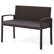 Divano da esterno 56 x 110 x 84 cm ideale per 2 persone con morbidi cuscini design moderno in rattan PE misto marrone 20_0011007