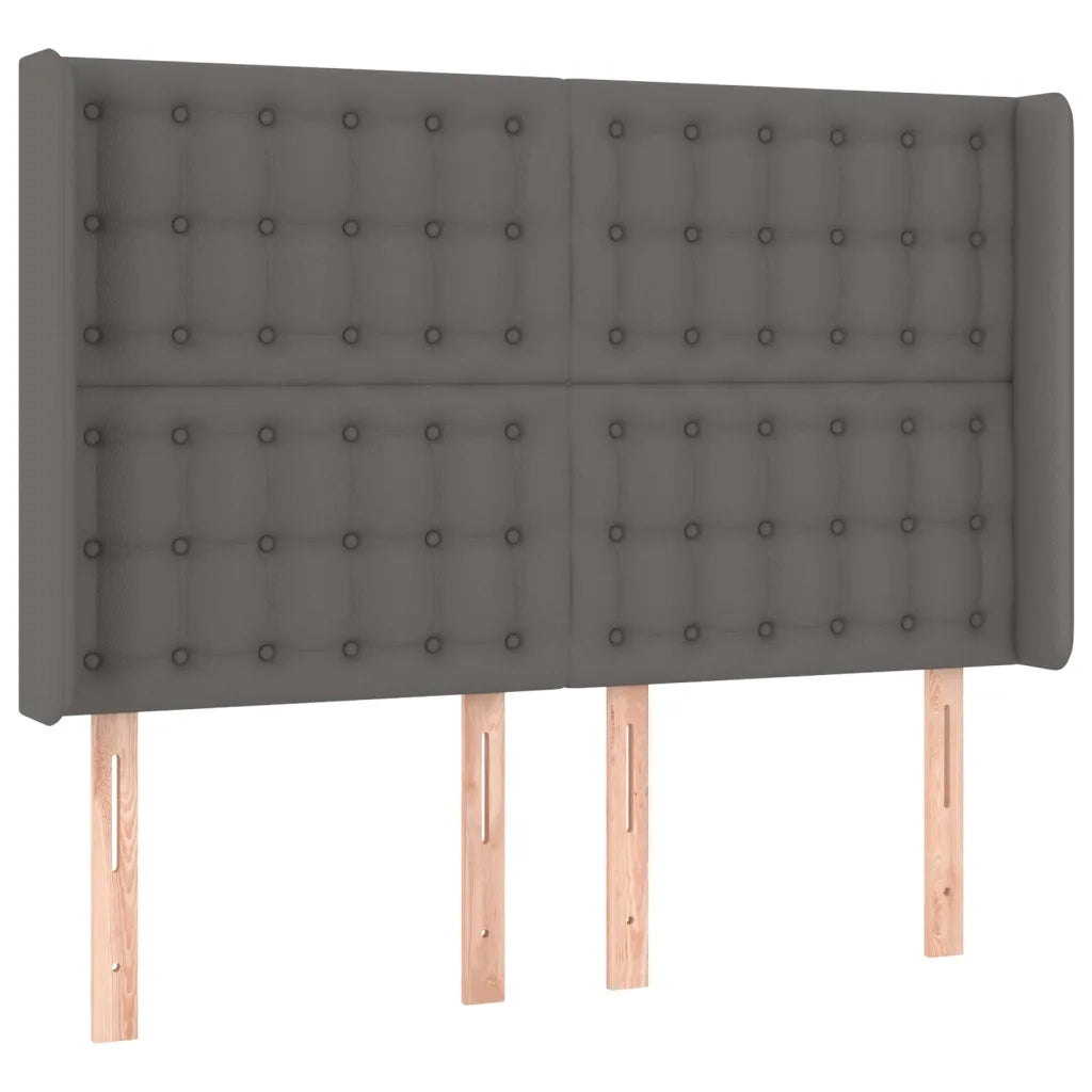 Giroletto Molle con Materasso e LED Grigio 140x200cm Similpelle 3139389
