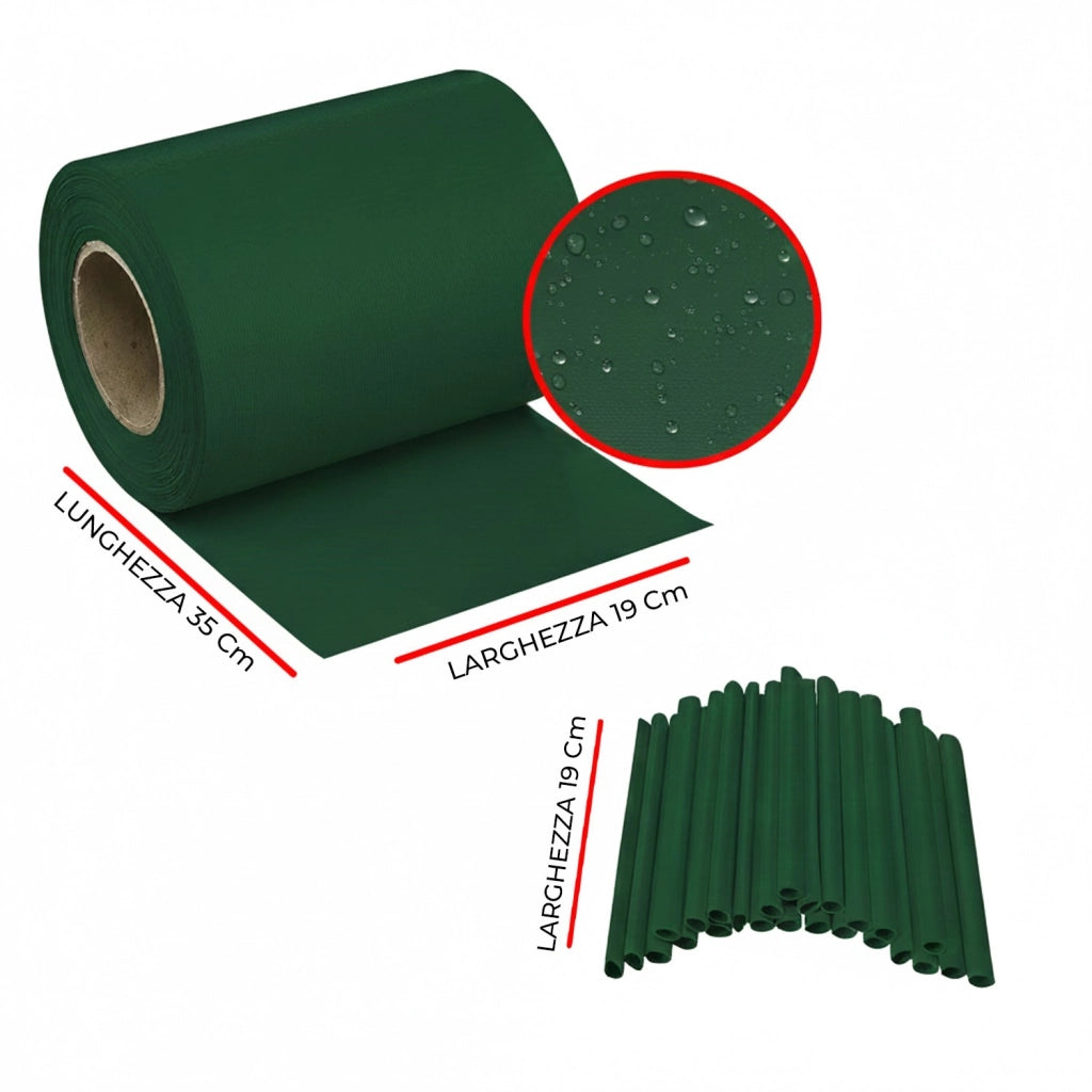 Striscia Banda Frangivista Fasce PVC Rotolo Schermo Privacy Recinzione Balcone Cancello - Verde