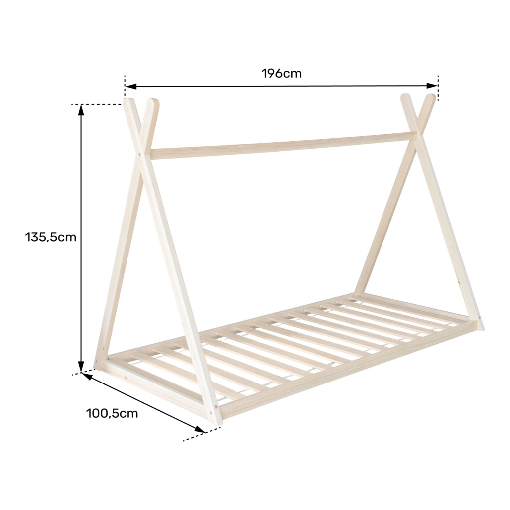 Teepee letto per bambini 190x90cm bianco VALENTIN