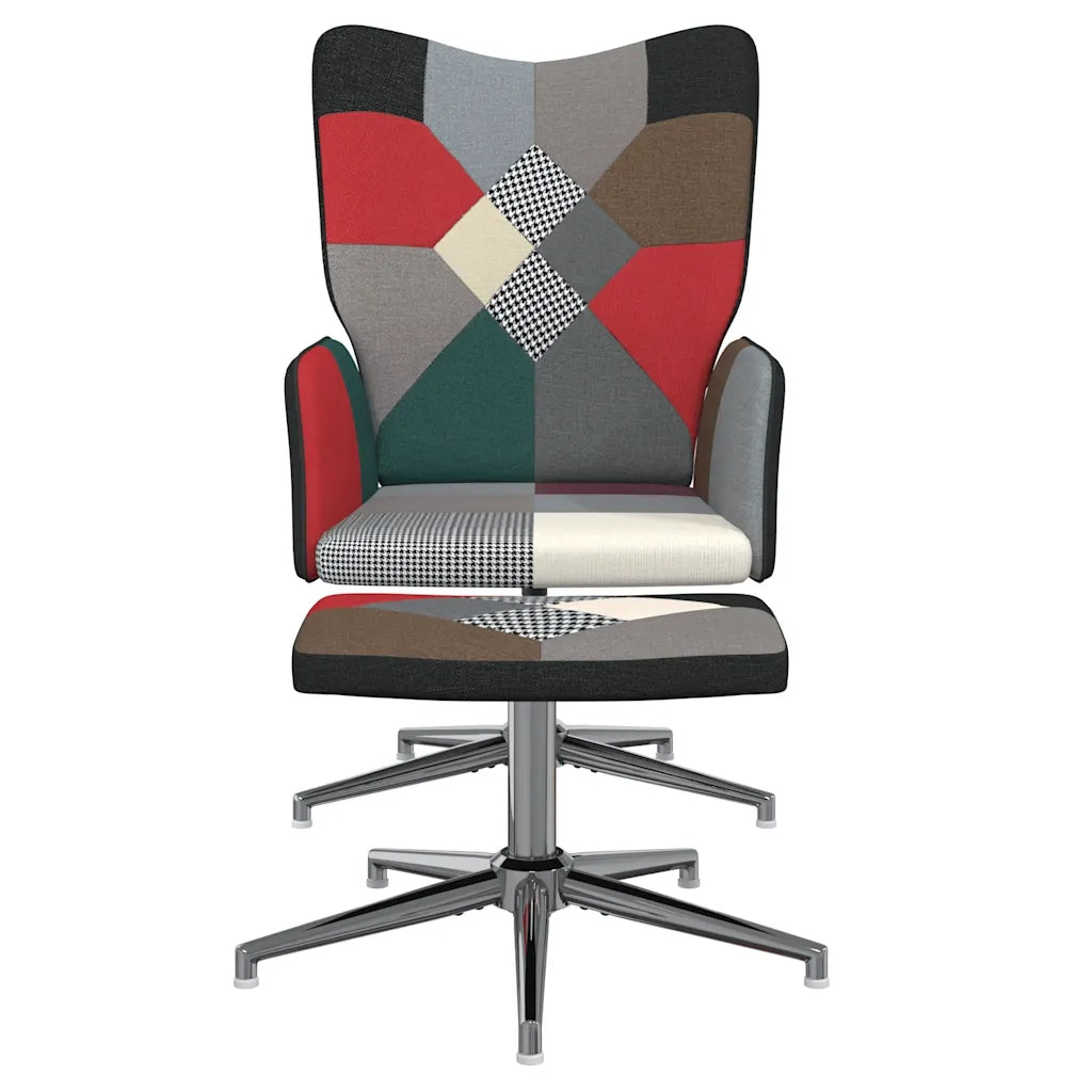 Poltrona Relax con Poggiapiedi in Tessuto Patchwork cod mxl 6654