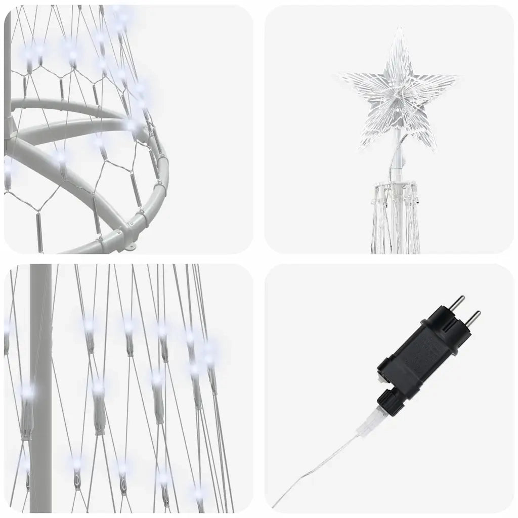 Albero di Natale LED con 290 LED Bianco freddo 250 cm Metallo 42018776