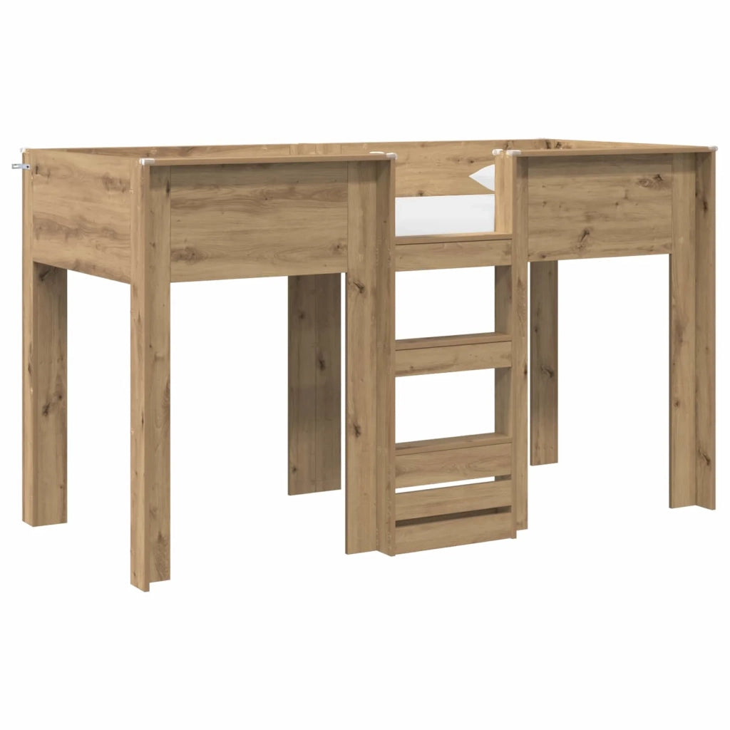 Letto a Castello per Bambini Rovere artigianale 75 x 190 cm