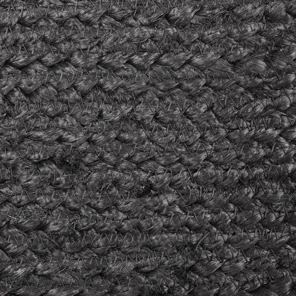 Pouf in juta naturale nero 45 x 45 cm pouf imbottitura in EPS maniglie accessorio boho