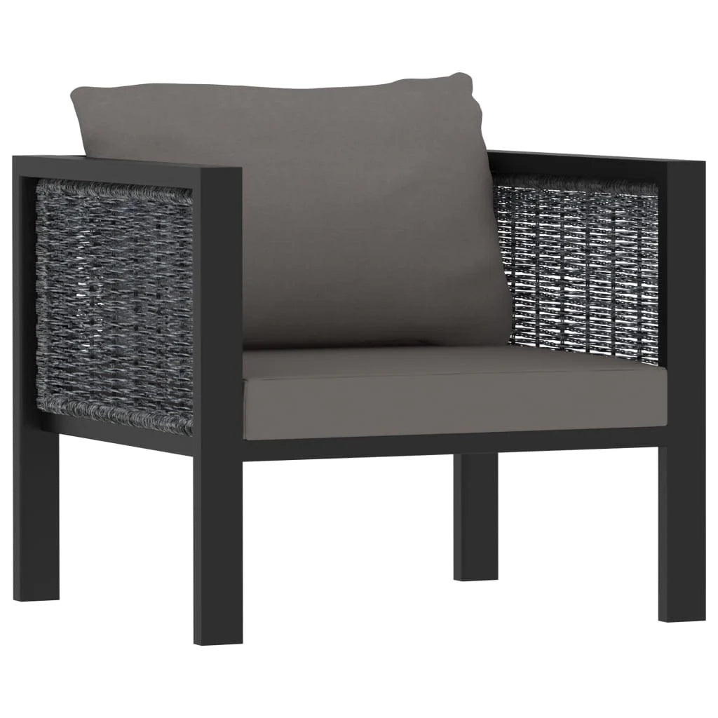 Set di mobili da giardino mobili da esterno 8 pezzi con cuscini resina intrecciata antracite 02_0017668
