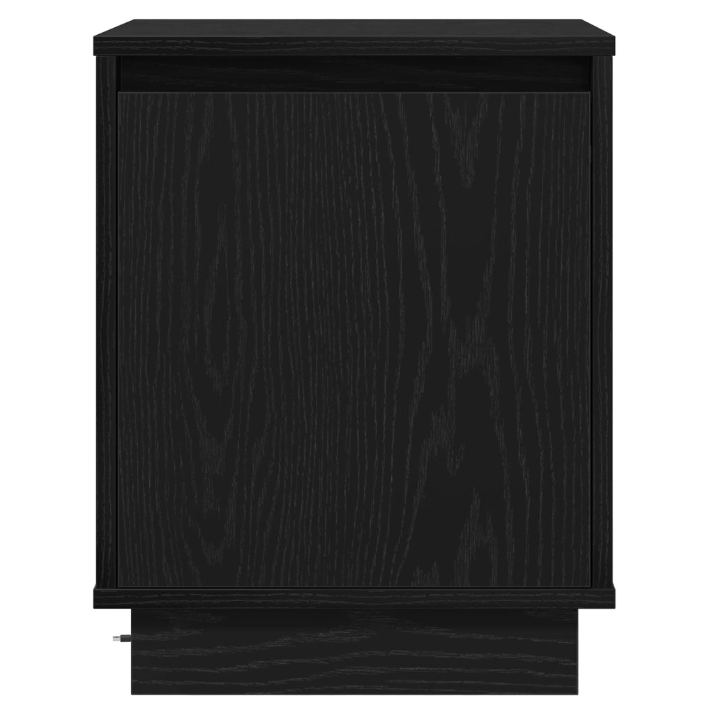 Comodino con luci LED Nero 39x34,5x50 cm