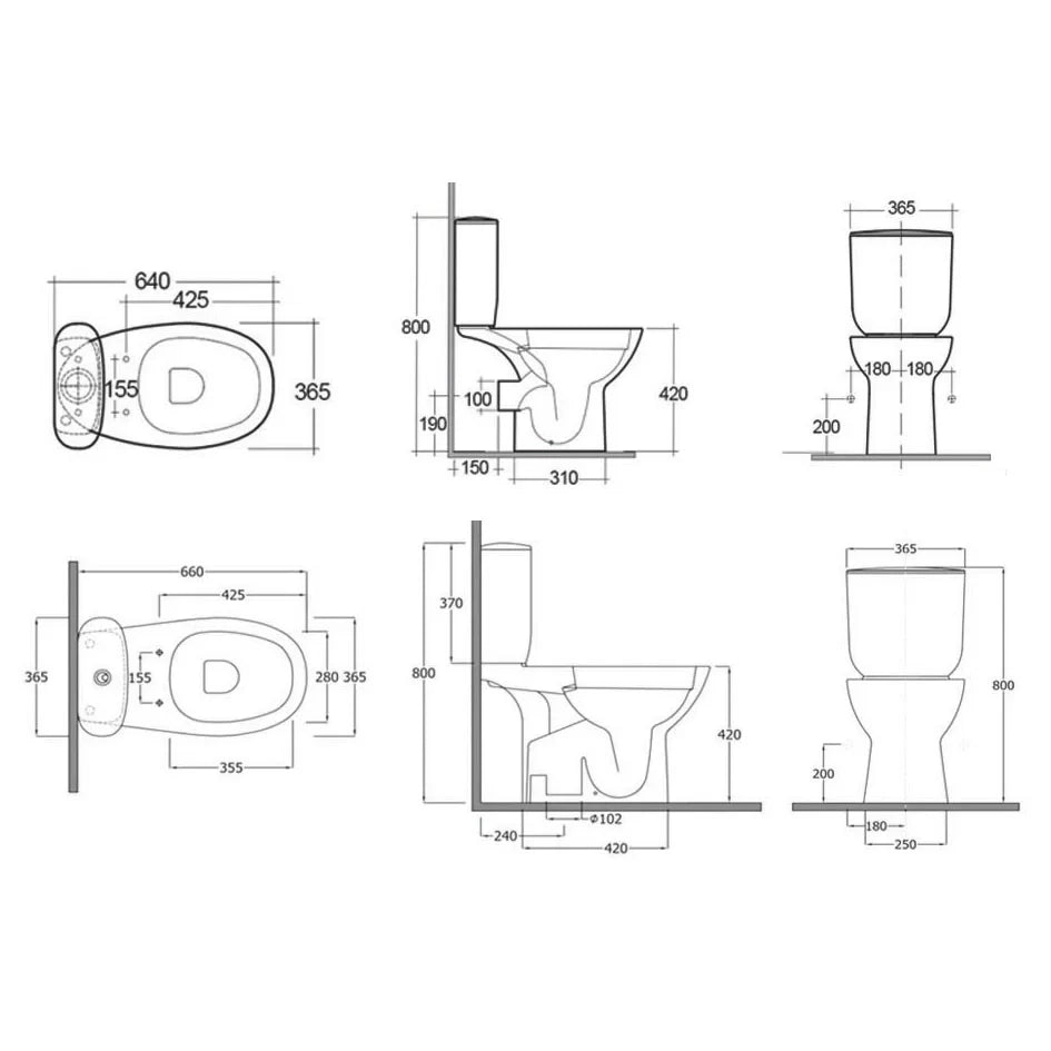 Vaso monoblocco rimless morning con scarico a muro