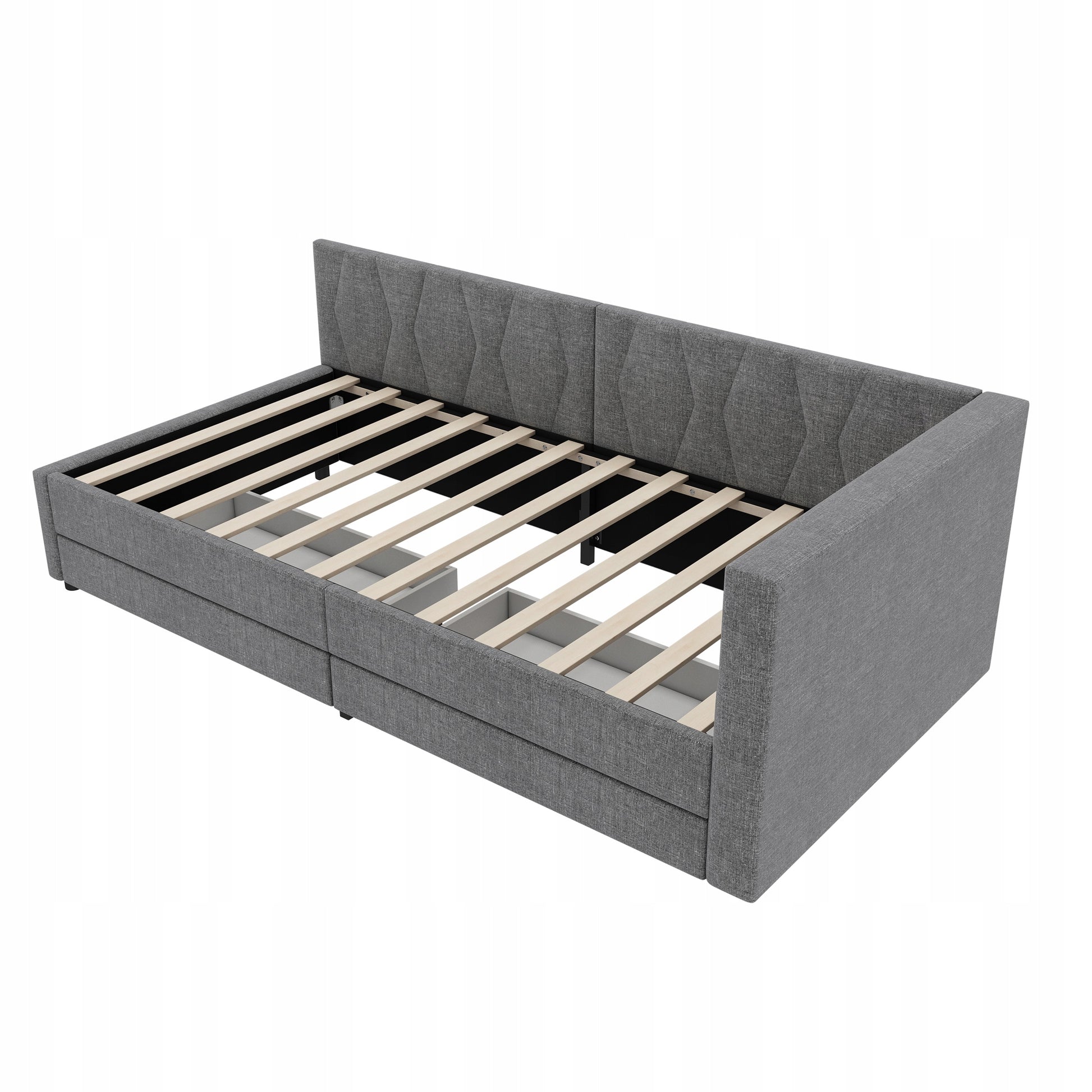 Letto singolo 90x200 - Xylo - Grigio con USB-C e LED