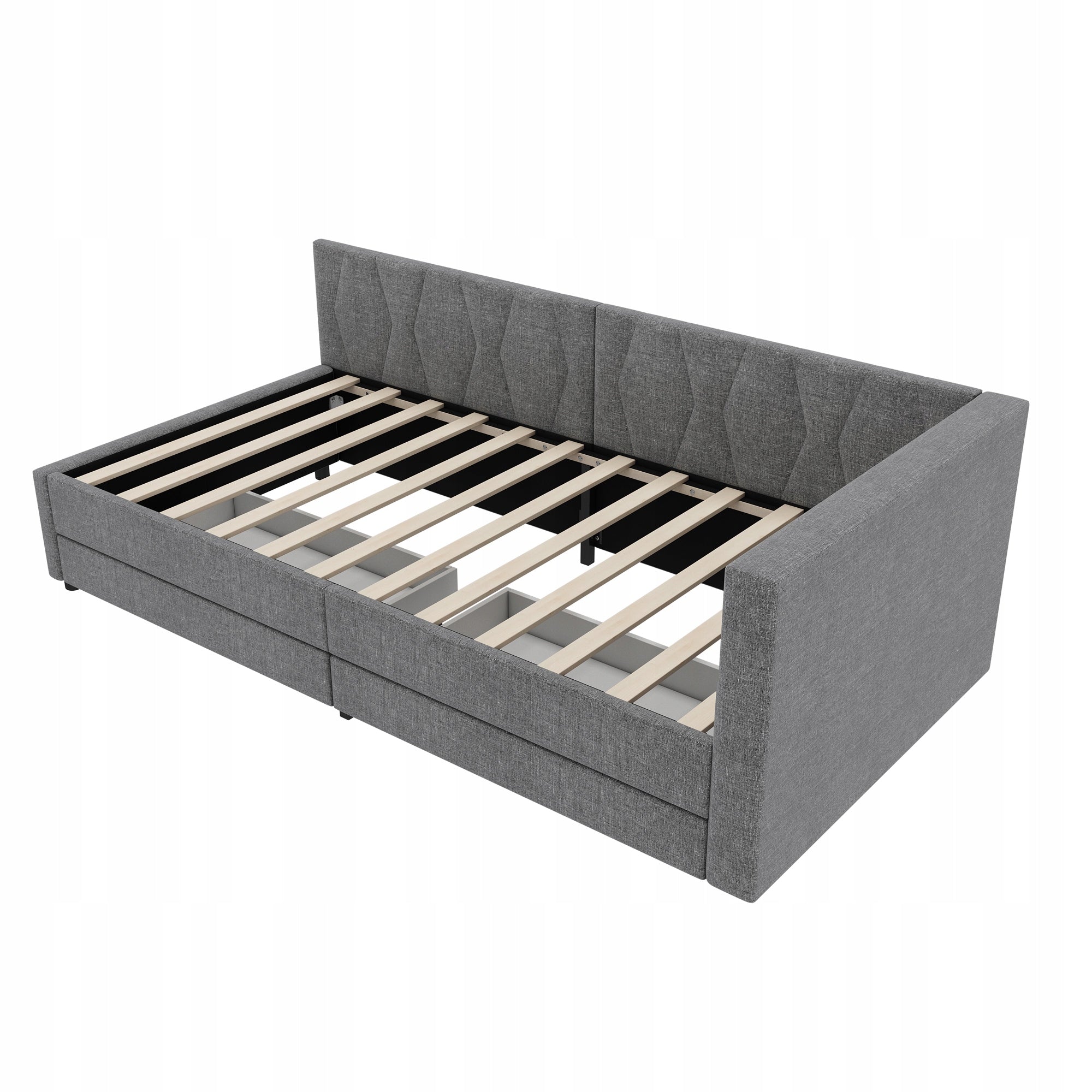 Letto singolo 90x200 - Xylo - Grigio con USB-C e LED