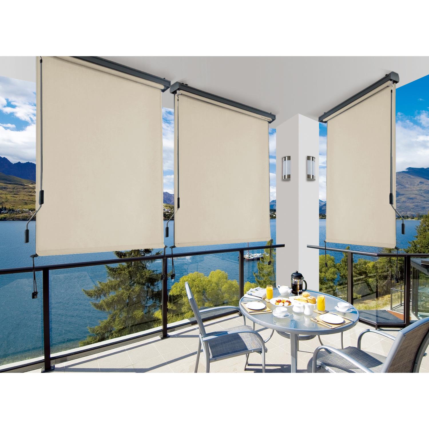 Tenda da Sole Avvolgibile Manuale 120x250 cm in Alluminio e Poliestere Charleston Beige