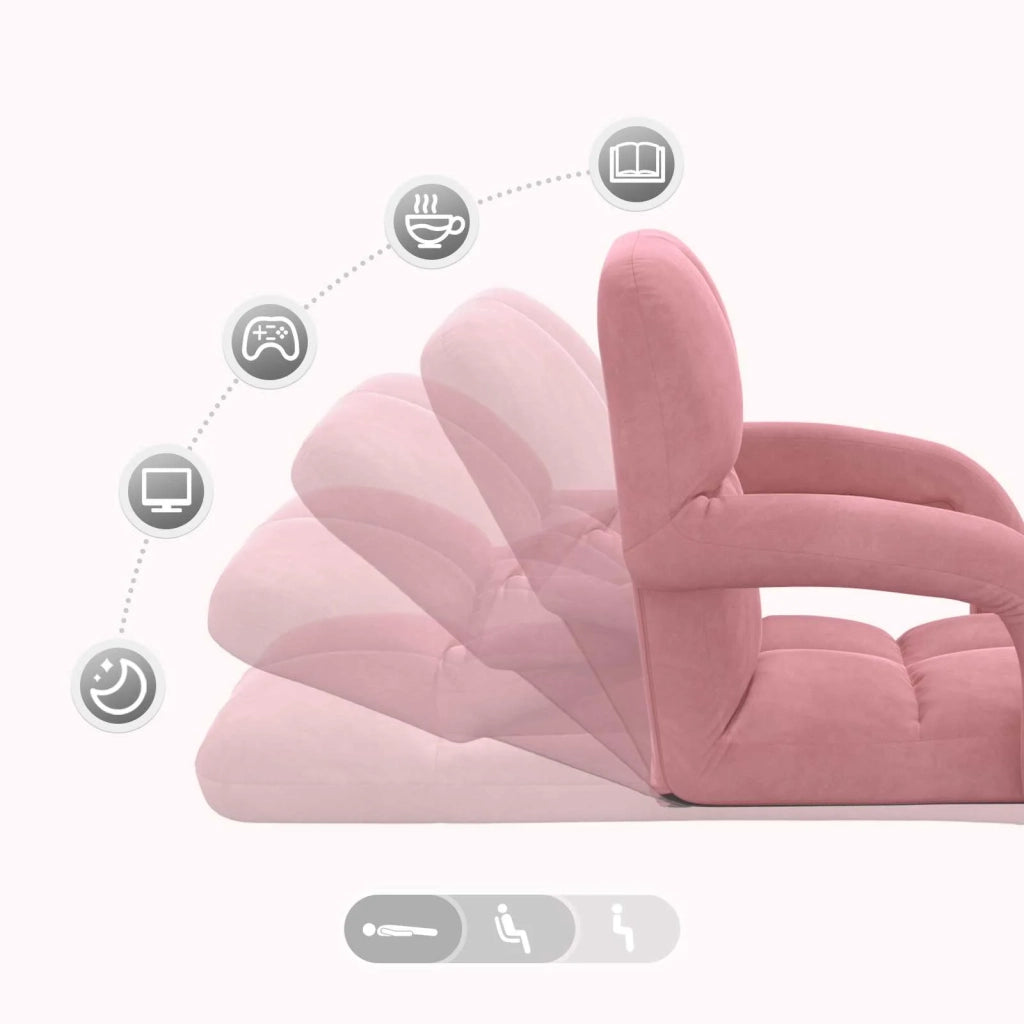 Sedia a pavimento regolabile Rosa Velluto