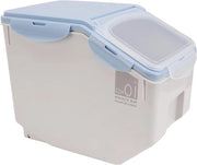 Contenitore di Riso Ecolabile Resistente al Calore - Grande Contenitore Plastico Aria-Tight per la Conservazione dei Cibi con Coperchio (Blu 10KG)