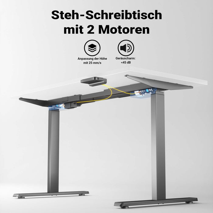Telaio doppio motore per scrivania motorizzata max 100 kg regolabile in altezza 720-1200 mm, Standing desk