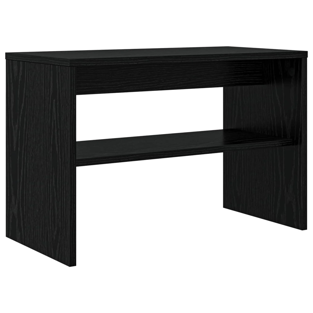 Mobile TV rettangolare moderno con eleganti ripiani soggiorno 60 x 30 x 40 cm in legno di truciolato di rovere nero 02_0058362