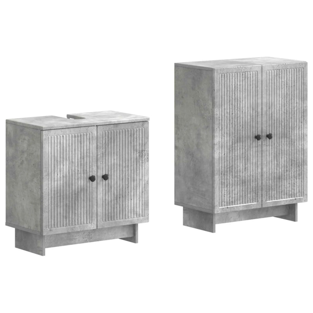 Set di Armadi da Bagno da 2 Pezzi EDE Grigio Cemento 3417579