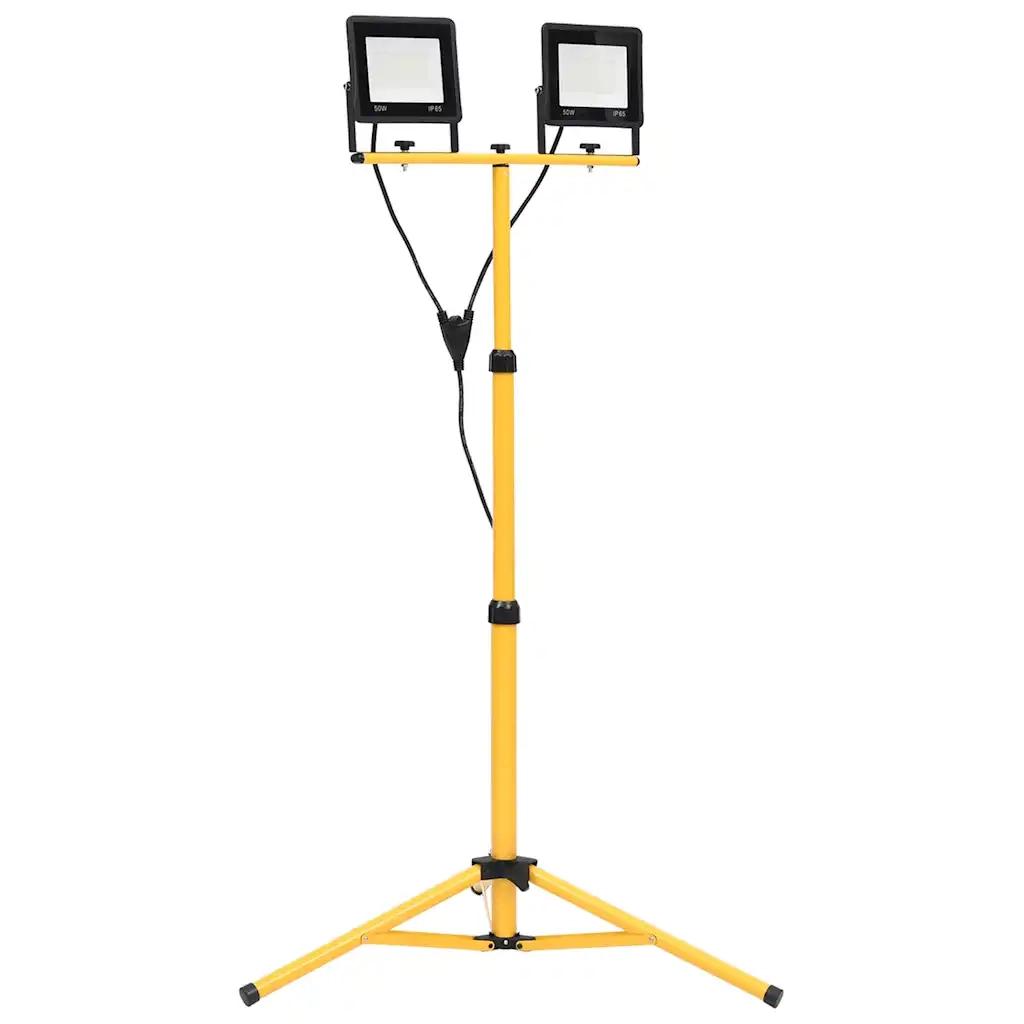 Faretto a LED con Treppiede 2x50 W Bianco Freddo
