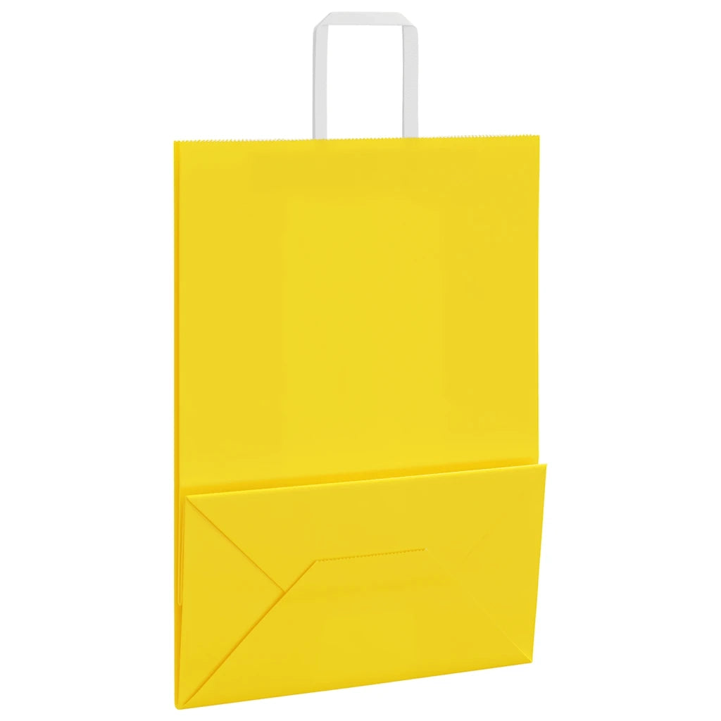Sacchetti di Carta 50 pz con Manici Gialli 32x17x44 cm 4102000