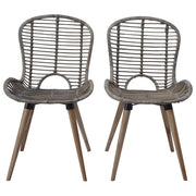 Sedie da Pranzo 6 pz Marroni in Rattan Naturale 275839