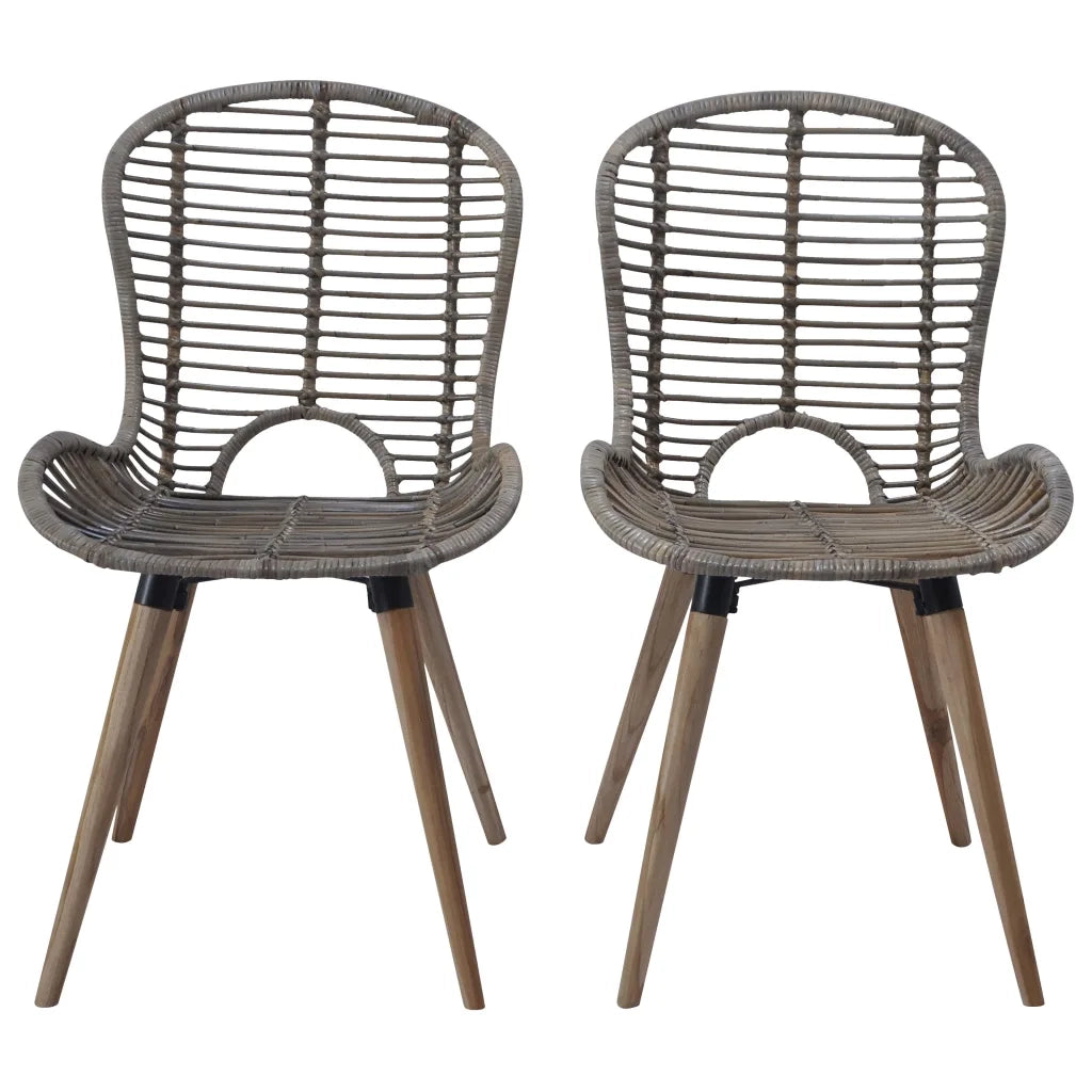 Sedie da Pranzo 6 pz Marroni in Rattan Naturale 275839