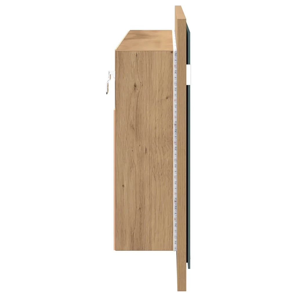 Armadio Specchio LED Rovere artigianale 100 x 12 x 45 cm 875043