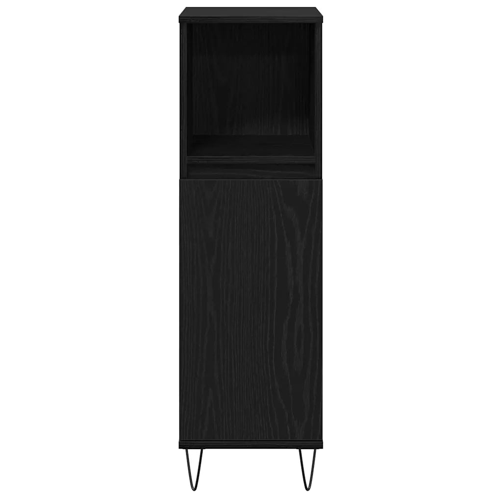 Set di mobili per il bagno 3 pcs Rovere Nero 30 x 30 x 190 cm 3333099