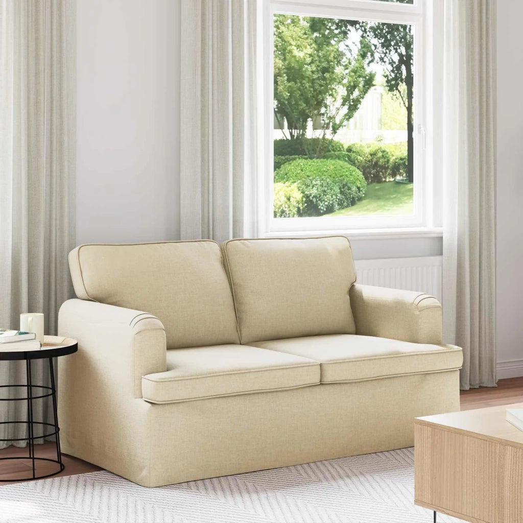 Divano Crema 144 x 80 x 85 cm Tessuto