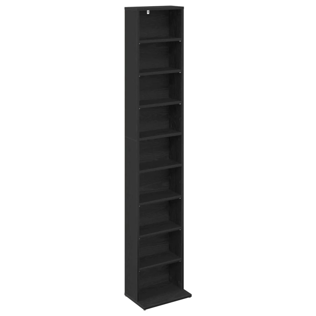 Mobile per CD Rovere Nero 33 x 23,5 x 175 cm 8012644