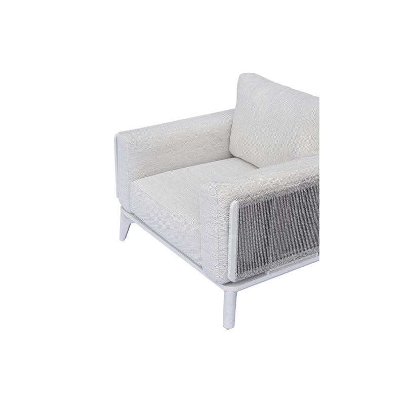 Salotto Nantes Alluminio Bianco E Corda Wicker Moia