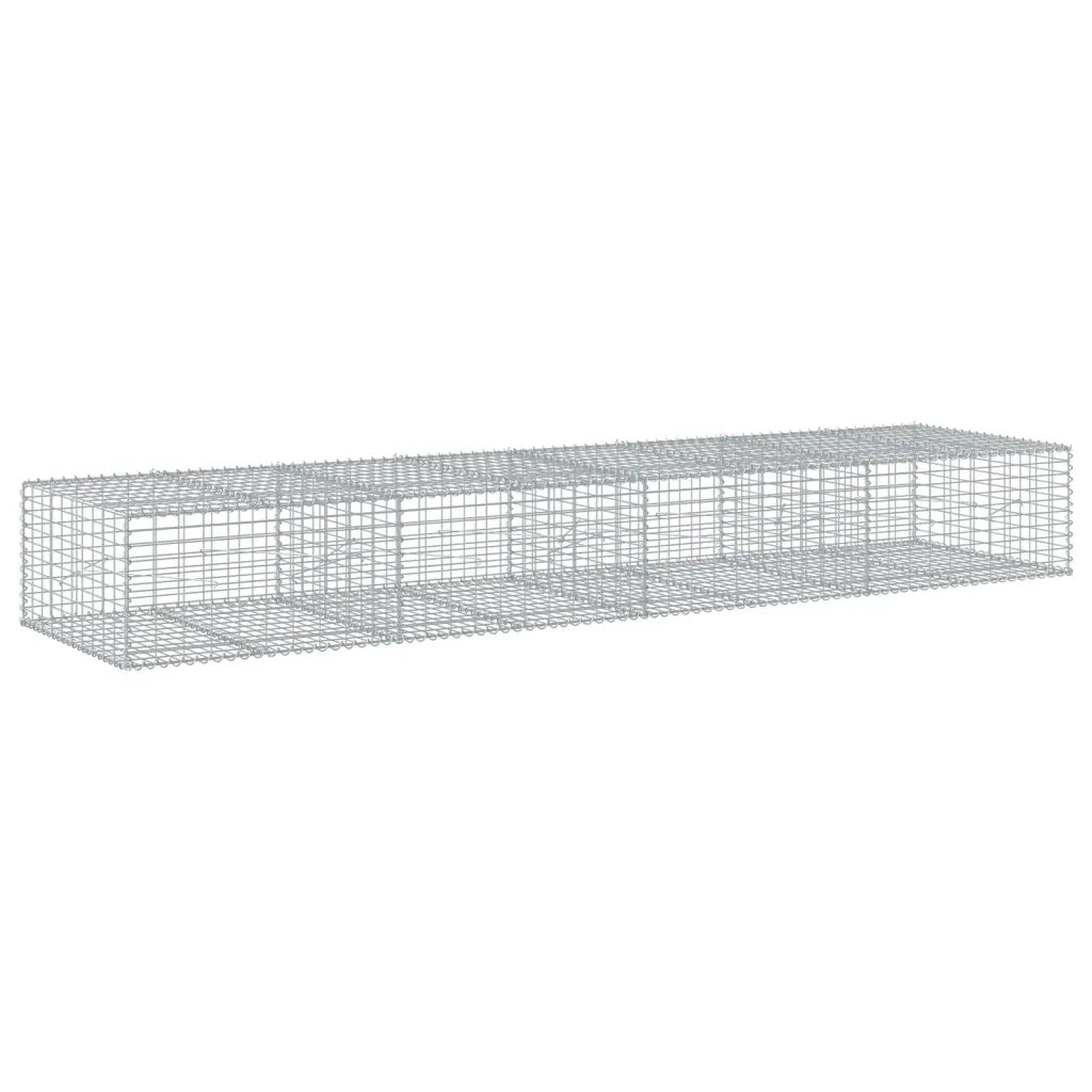 vidaXL Cesto Gabbione con Copertura 400x100x50 cm Ferro Zincato